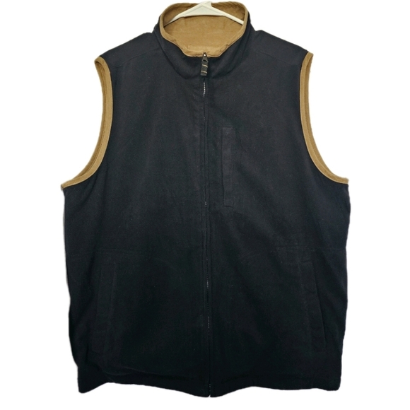 Weatherproof Vintage Men's Reversible Black Brown Large Casual Outdoor Vest - Picture 4 of 12